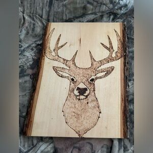 Wood Burnt Buck Deer